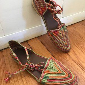 Moroccan multicolor flat tie sandals